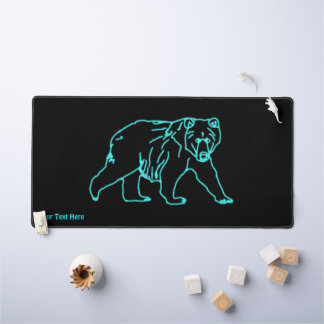 Electric Kodiak Bear Desk Mat