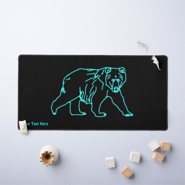 Electric Kodiak Bear Desk Mat (Kids Table)