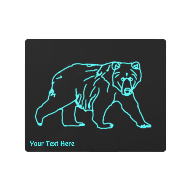 Electric Kodiak Bear Metal Print (Front)