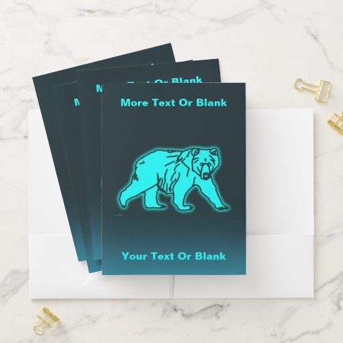 Electric Kodiak Bear Pocket Folder