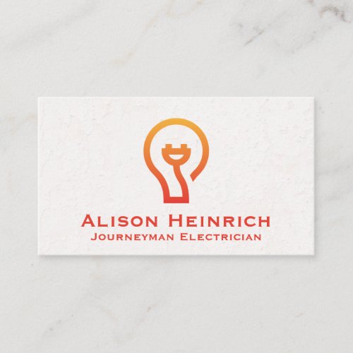 Electric Light Bulb Icon Business Card