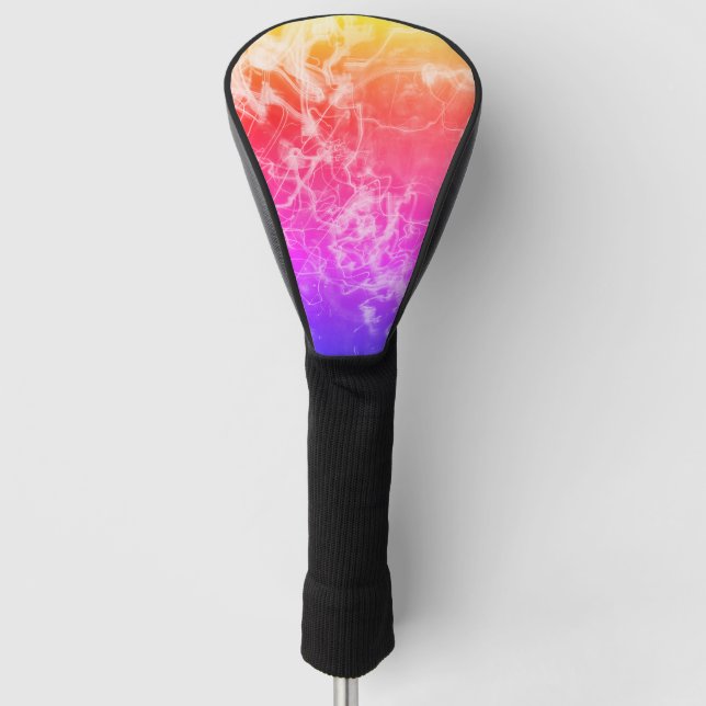 Electric Light Lines Gradient Abstract. Golf Head Cover (Front)