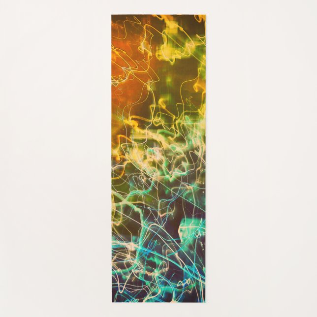 Electric Light Lines Gradient Abstract. Yoga Mat (Front)