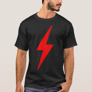Electric Lightning Bolt Brush Stroke Graphic Red T-Shirt