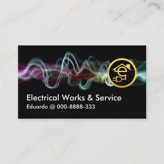 Electric Lightning Charge Gold Home Circuit Business Card (Front)
