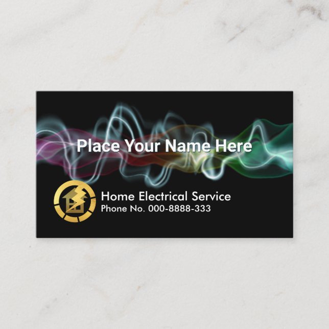 Electric Lightning Charge Your Name Business Card (Front)