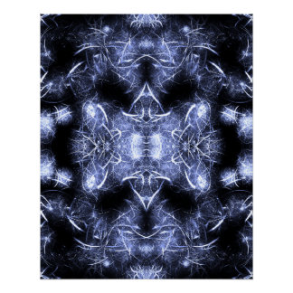 Electric Lightning Mandala Fractal Art Poster
