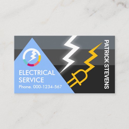 Electric Lightning Plug Powers Home Business Card
