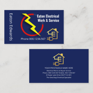Electric Lightning Power Meter Gauge Electrician Business Card