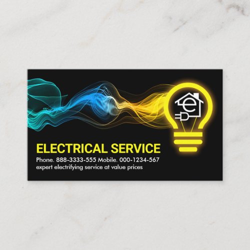 Electric Lightning Powers Bulb Business Card