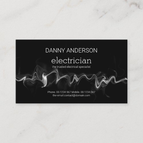 Electric Lightning Strike Electrical Contractor Business Card