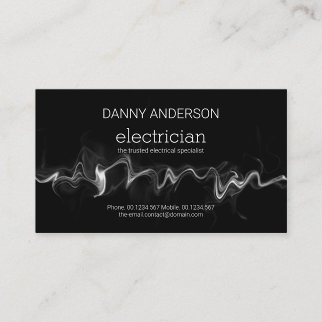 Electric Lightning Strike Electrical Contractor Business Card (Front)