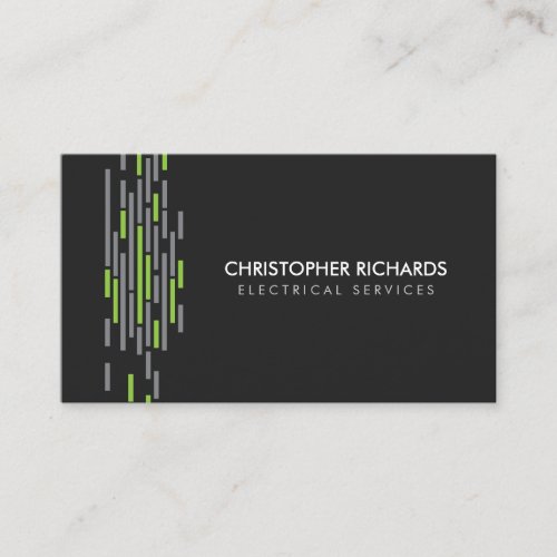 Electric Lights Green Electrician Business Card