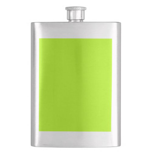 Electric Lime Green Accent Color Decor Customize Hip Flask