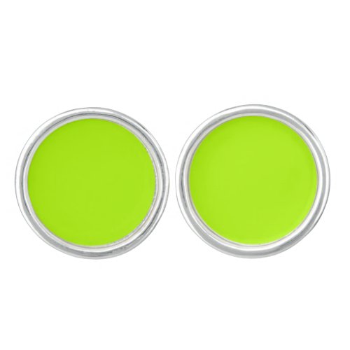 Electric Lime Green Accent Ready to Customize Cufflinks