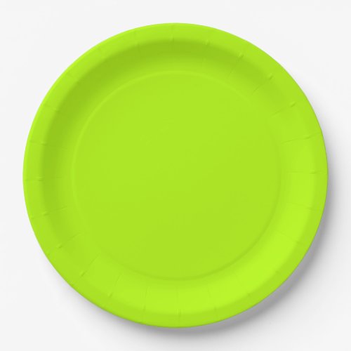 Electric Lime Green Accent Ready to Customize Paper Plates