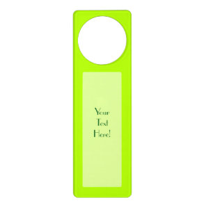 Electric Lime Green Color Decor Ready to Customize Door Hanger