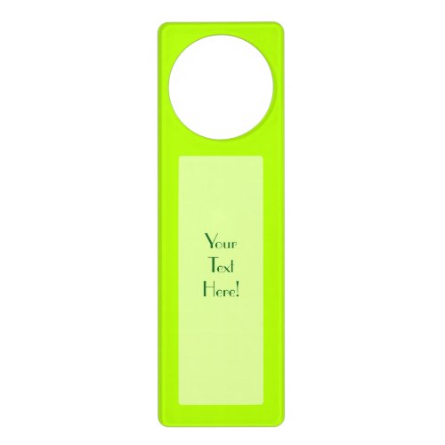 Electric Lime Green Color Decor Ready to Customize Door Hanger