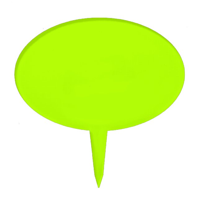 Electric Lime Green Color Ready to Customize Cake Topper (Front)