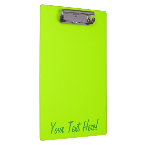 Electric Lime Green Color Ready to Customize Clipboard