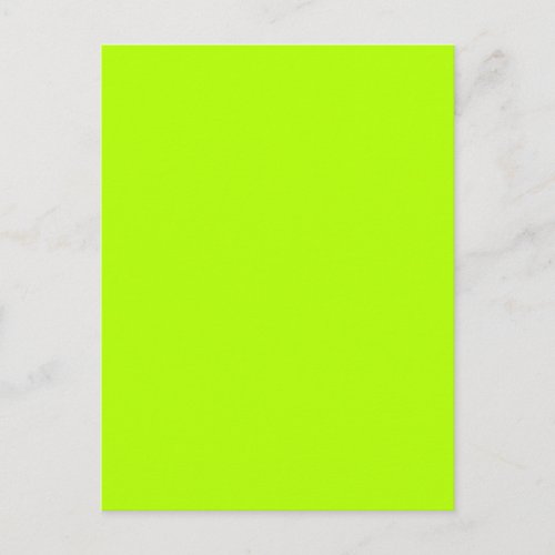 Electric Lime Green Color Ready to Customize Postcard