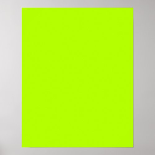 Electric Lime Green Color Ready to Customize Poster