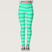 Black with Neon Green Stripes Leggings