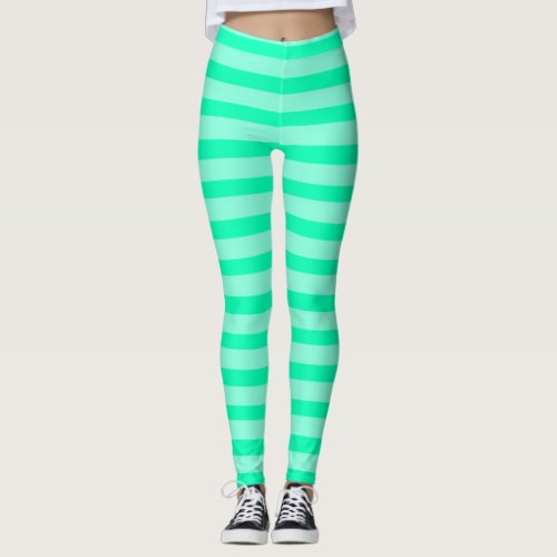 Electric Lime Green Neon Black Light Stripes Rave Leggings