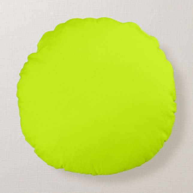 Electric Lime Plain Colour  Round Pillow (Front)