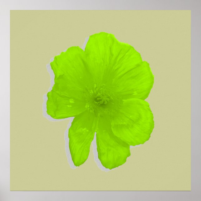 Electric Lime/ PopArt Flower Poster (Front)