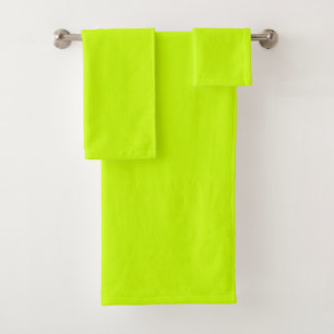Electric Lime Solid Color Bath Towel Set