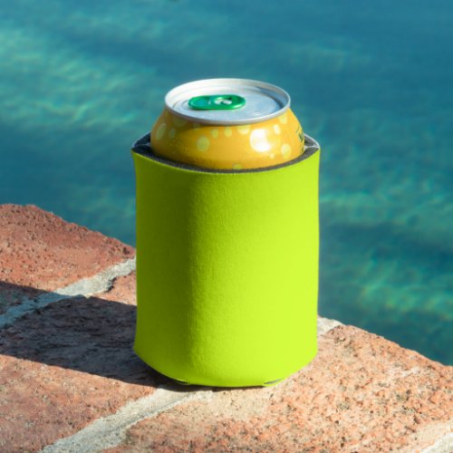 Electric Lime Solid Color Can Cooler
