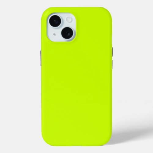 Electric Lime Solid Color iPhone 15 Case