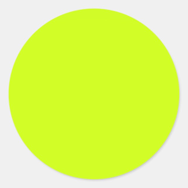 Electric Lime Solid Color Classic Round Sticker (Front)