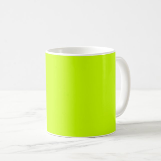 Electric Lime Solid Color Coffee Mug (Front Right)