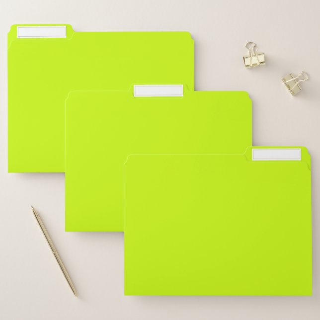 Electric Lime Solid Color File Folder (Set)