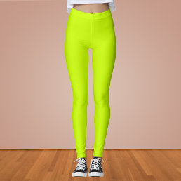 Electric Lime Solid Color Leggings
