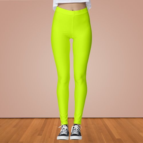 Electric Lime Solid Color Leggings