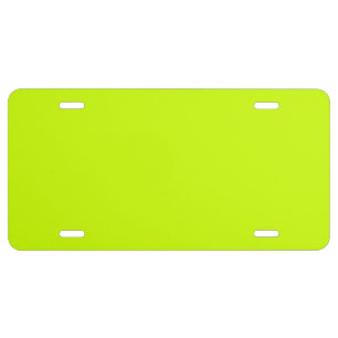 Electric Lime Solid color License Plate