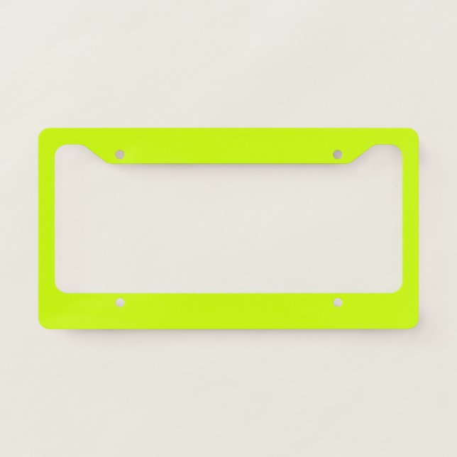 Electric Lime Solid color  License Plate Frame (Front)