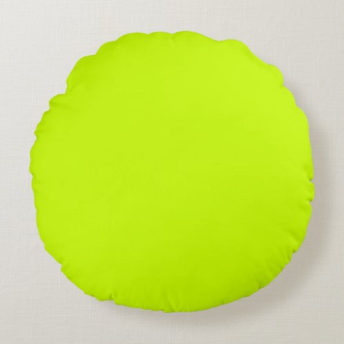 Electric Lime Solid Color Round Pillow