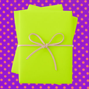 Electric Lime Solid Color Wrapping Paper Sheets