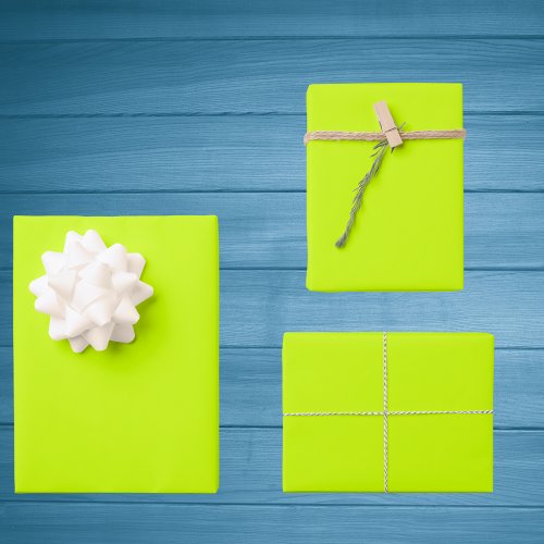 Electric Lime Solid Color Wrapping Paper Sheets
