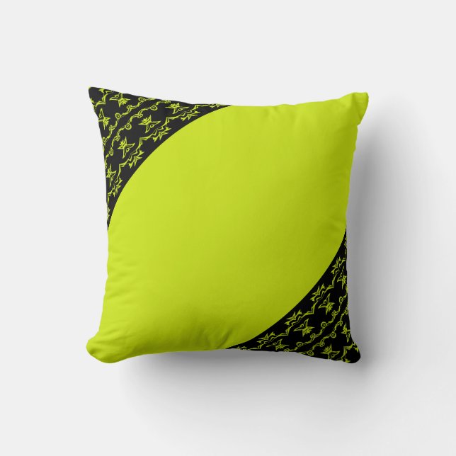 Electric Lime Throw Pillow (Front)