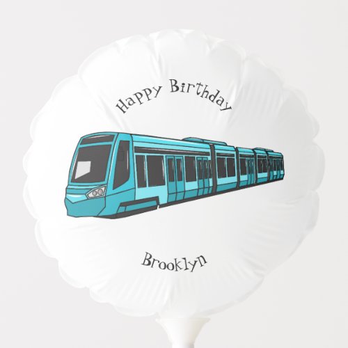 Electric locomotive cartoon illustration balloon