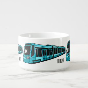 Electric locomotive cartoon illustration bowl