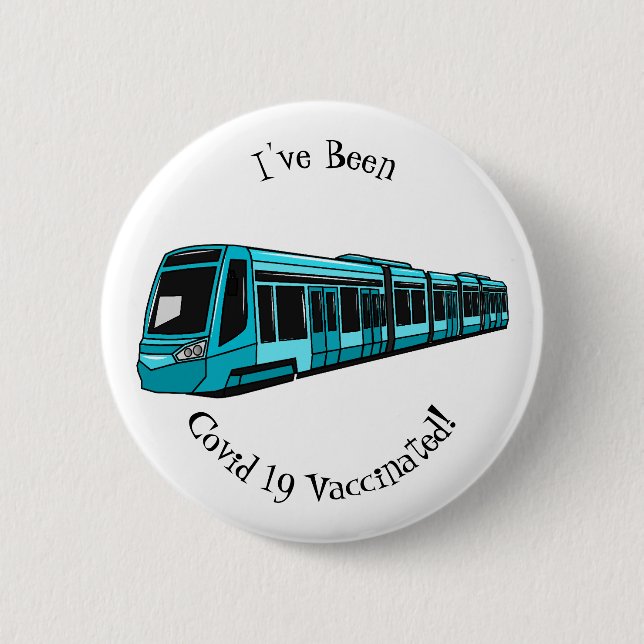 Electric locomotive cartoon illustration button (Front)