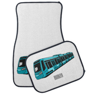 Electric locomotive cartoon illustration car floor mat