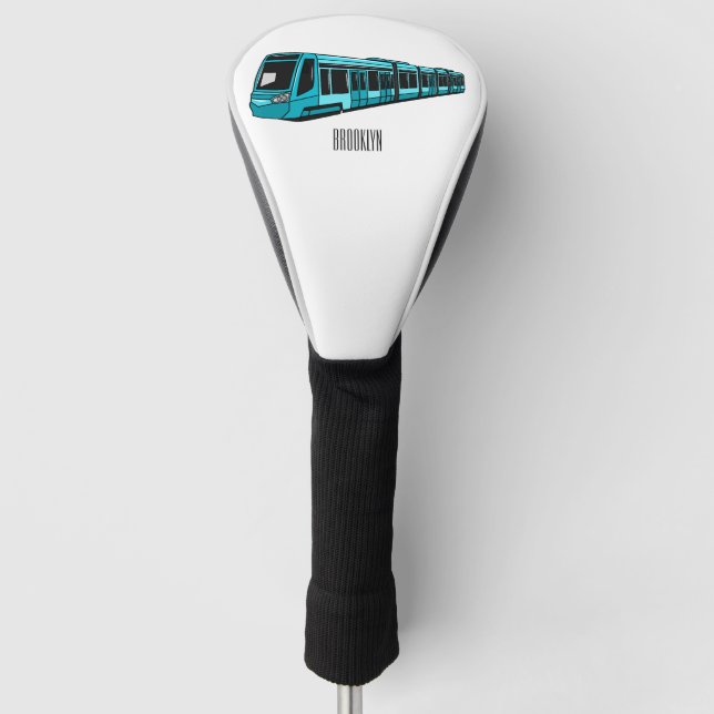 Electric locomotive cartoon illustration golf head cover (Front)