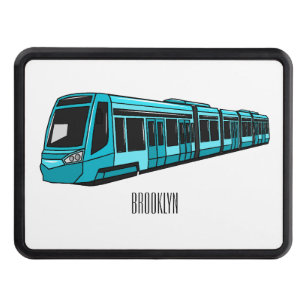 Electric locomotive cartoon illustration hitch cover